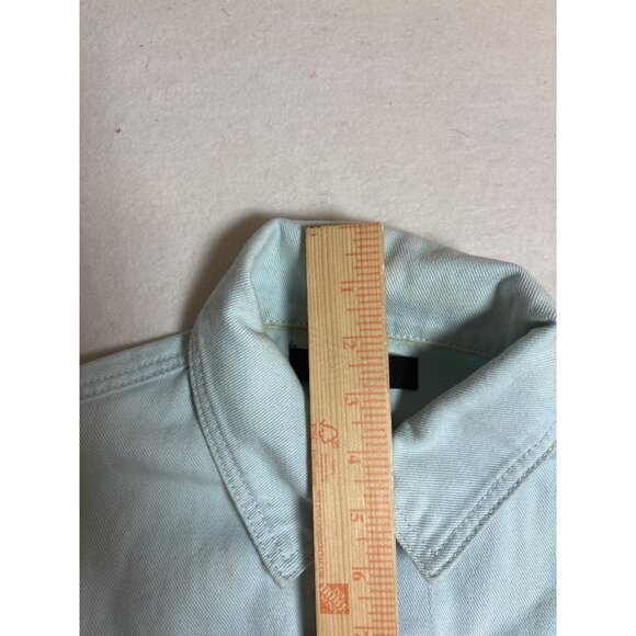 Forever 21 Womens Light Blue Cropped Denim Jacket With Button Closure & Small - Picture 5 of 11
